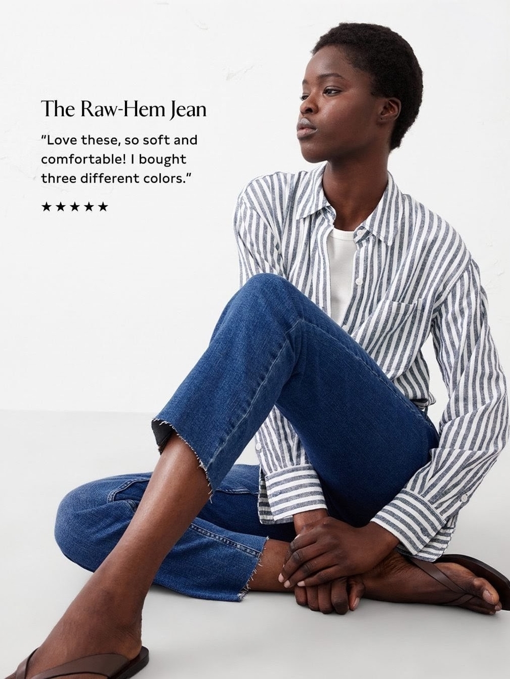 Banana Republic Raw-Hem Slim Mid-rise Jeans